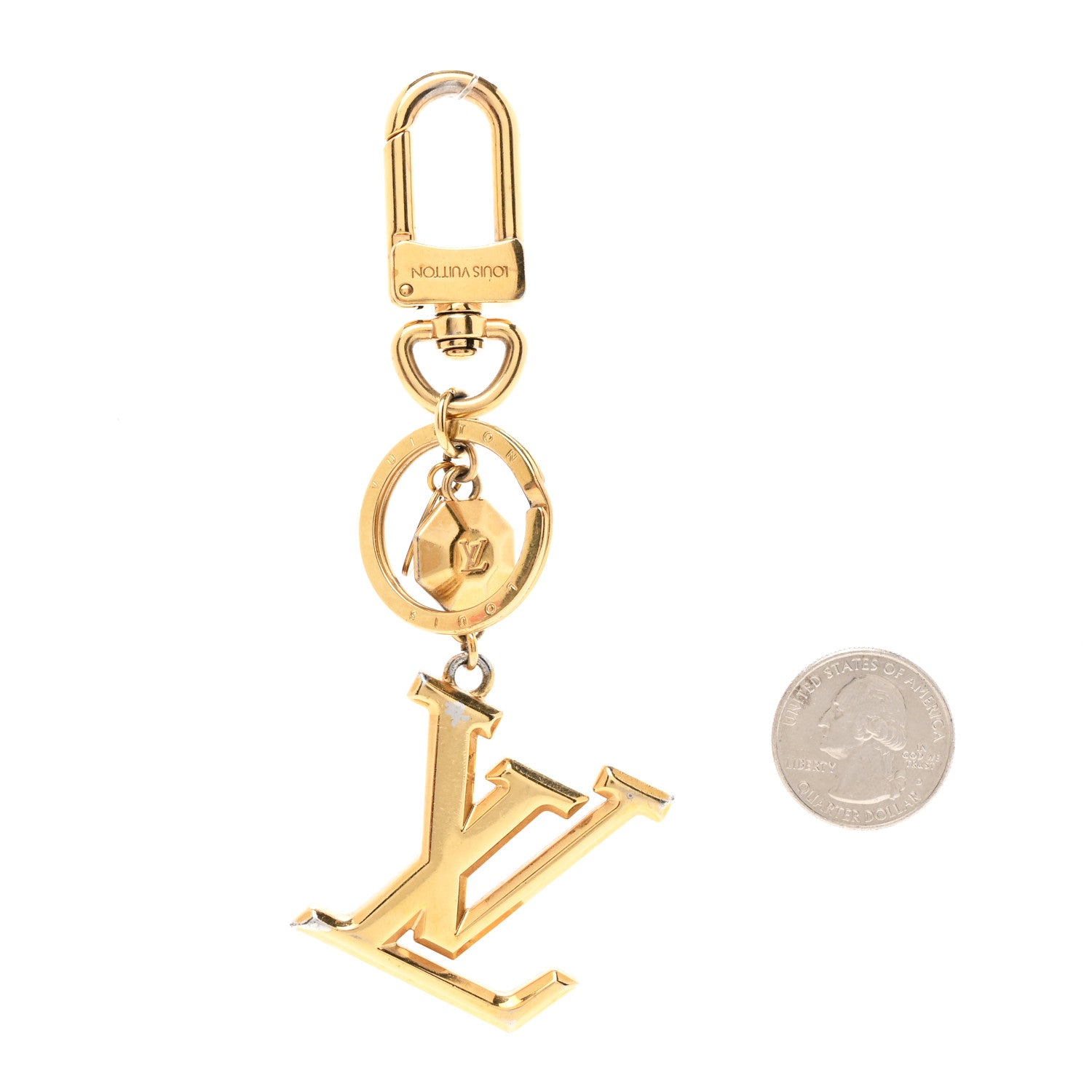 Louis Vuitton LV Facettes Bag Charm Key Holder Gold 2 of 5
