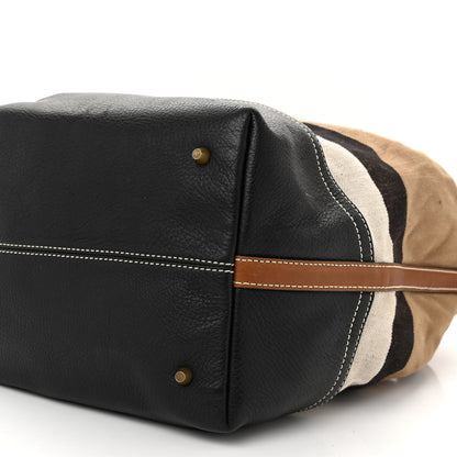 Burberry Grainy Calfskin House Check Canvas Medium Heston Crossbody Tan 10 of 11