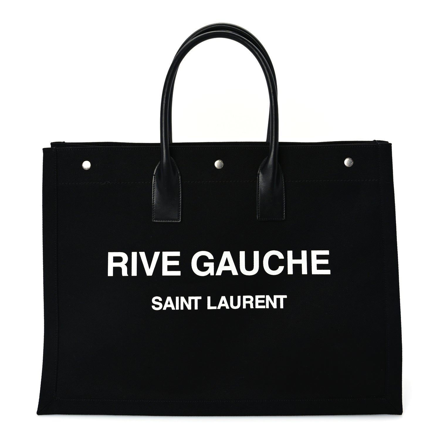 Saint Laurent Linen Calfskin Rive Gauche Tote 1 of 8