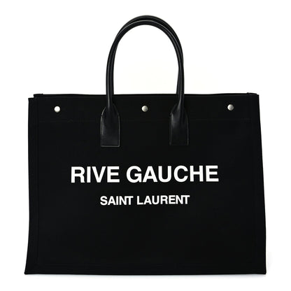Saint Laurent Linen Calfskin Rive Gauche Tote 1 of 8