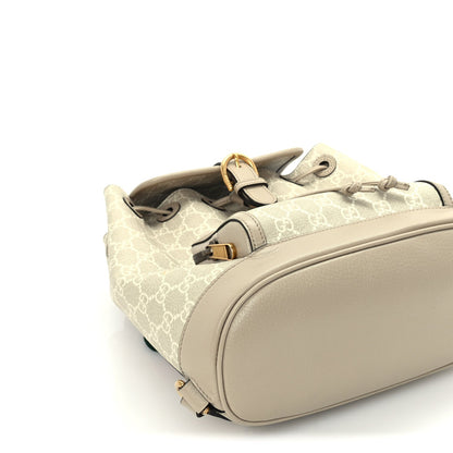 Gucci GG Supreme Monogram Azalea Calfskin Retro Interlocking G Buckle Backpack Beige Mystic White 7 of 8