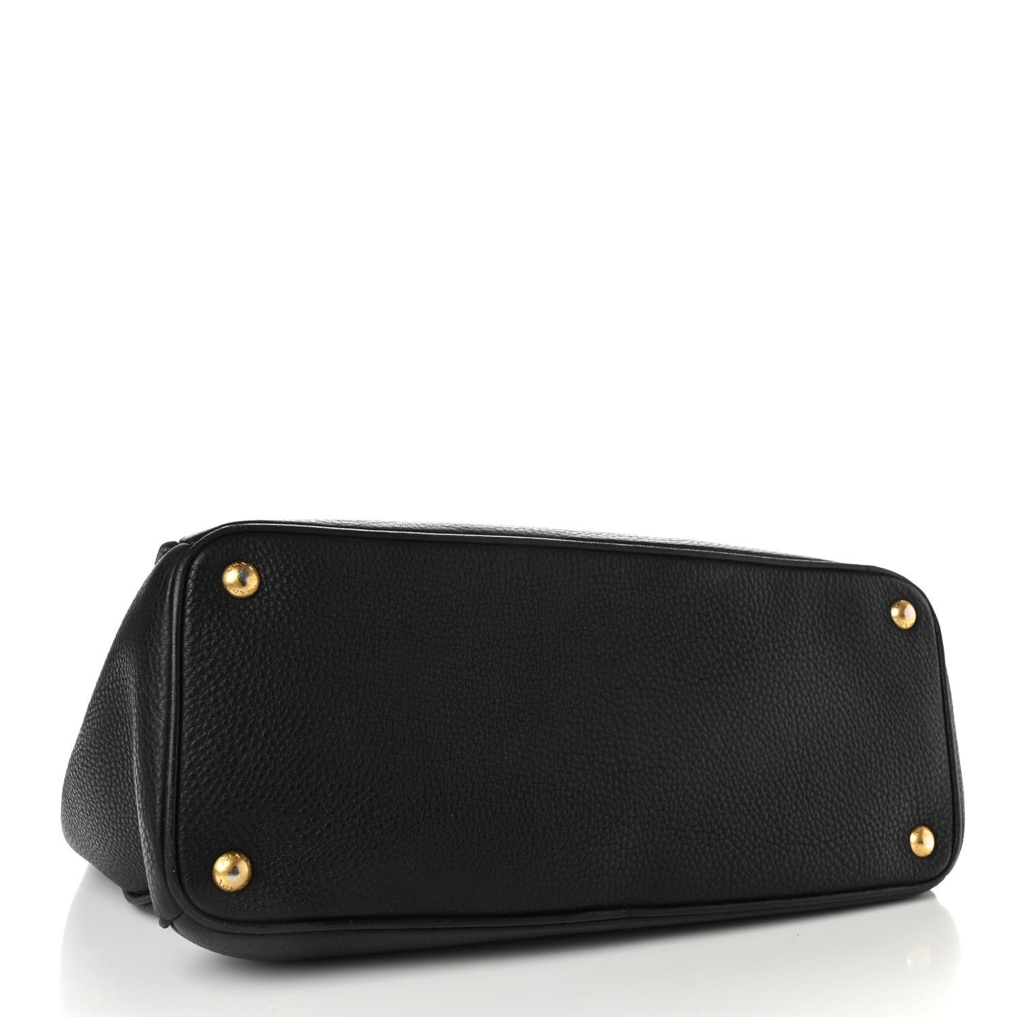 Vitello Daino Large Double Zip Tote Black