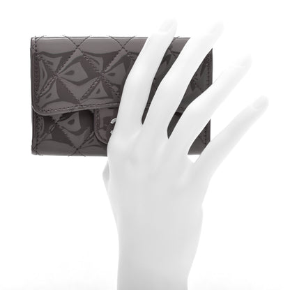 Chanel Patent Quilted Flap Card Holder Dark Grey 2 of 8