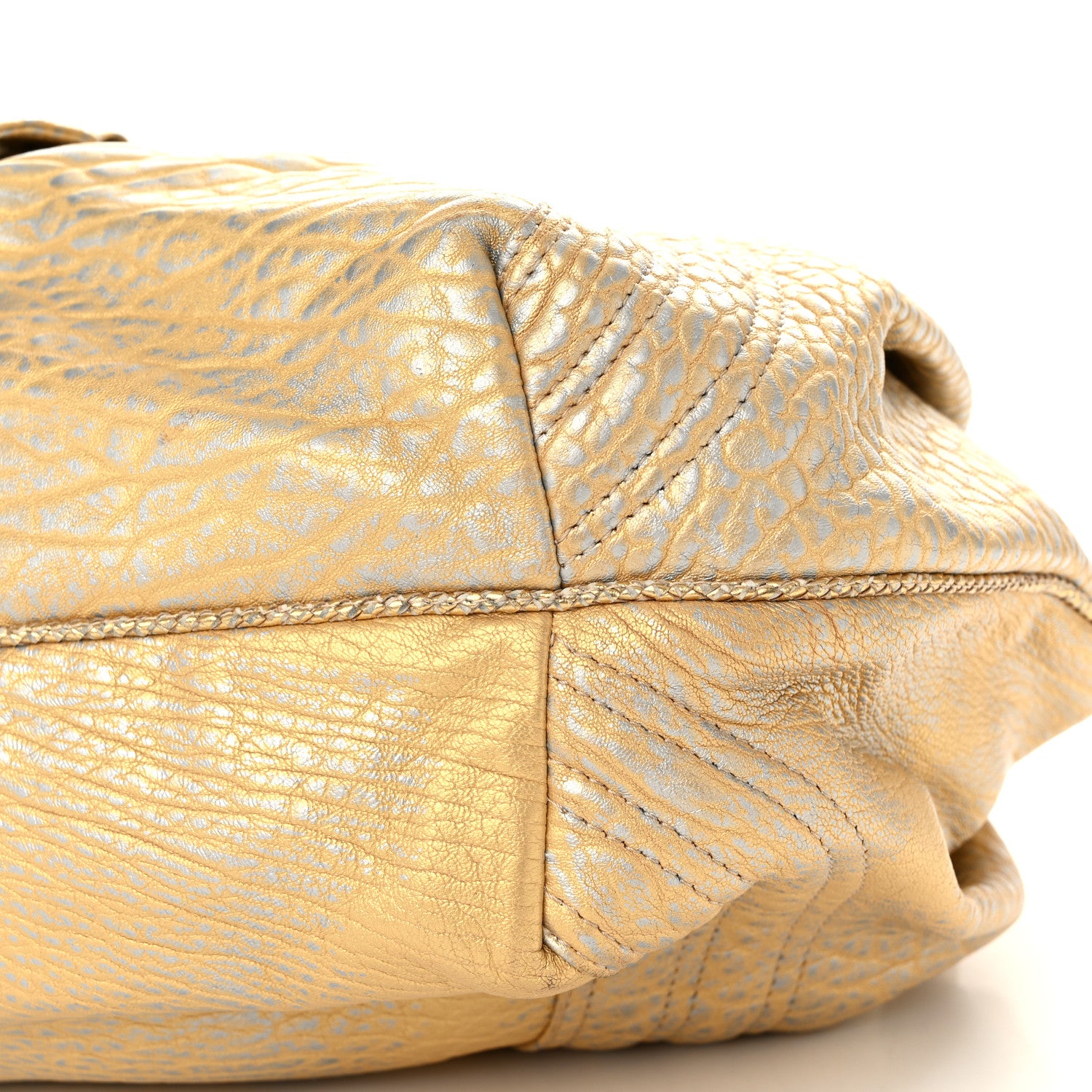 Fendi Nappa Nuvolata Bimetal Spy Oro Argento 12 of 15