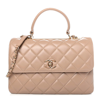 Chanel Lambskin Quilted Medium Trendy CC Flap Dual Handle Bag Beige 1 of 4