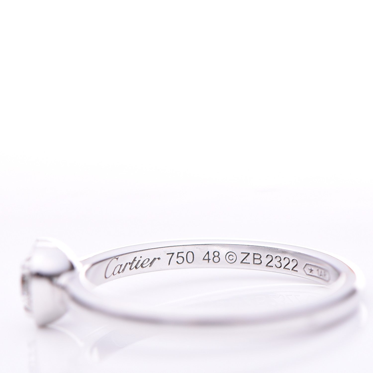 Cartier 18K White Gold Diamond D'Amour Heart Ring 48 4.5 3 of 6