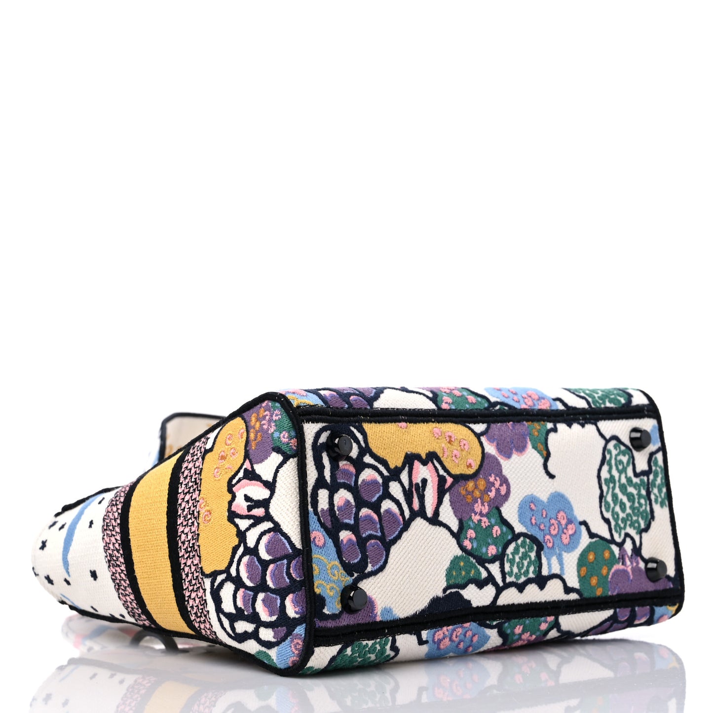 Canvas Embroidered Ciel De Reve Medium Lady D-Lite Latte Multicolor