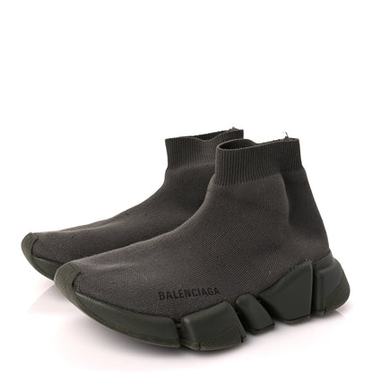 Balenciaga Technical 3D Recycled Knit Womens Speed 2.0 Sneakers 37 Monocolor Dark Kaki 4 of 9