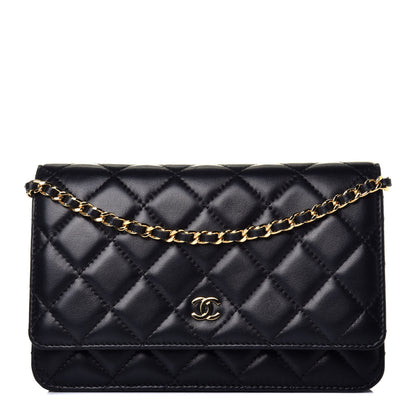 Chanel Lambskin Quilted Wallet On Chain WOC Black 1 of 9