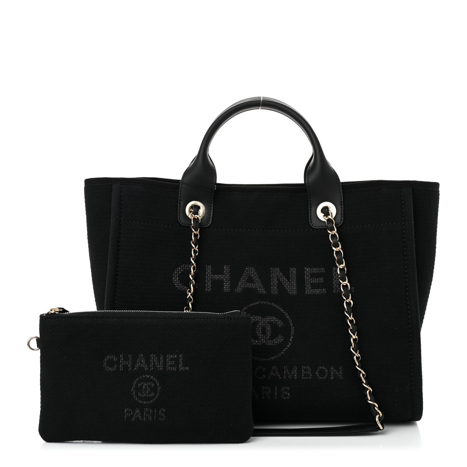 Chanel Mixed Fibers Small Deauville Tote Black 3 of 7