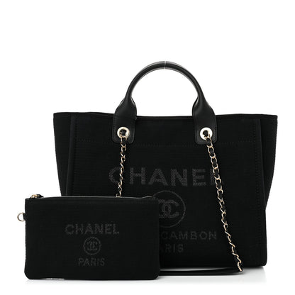 Chanel Mixed Fibers Small Deauville Tote Black 3 of 7
