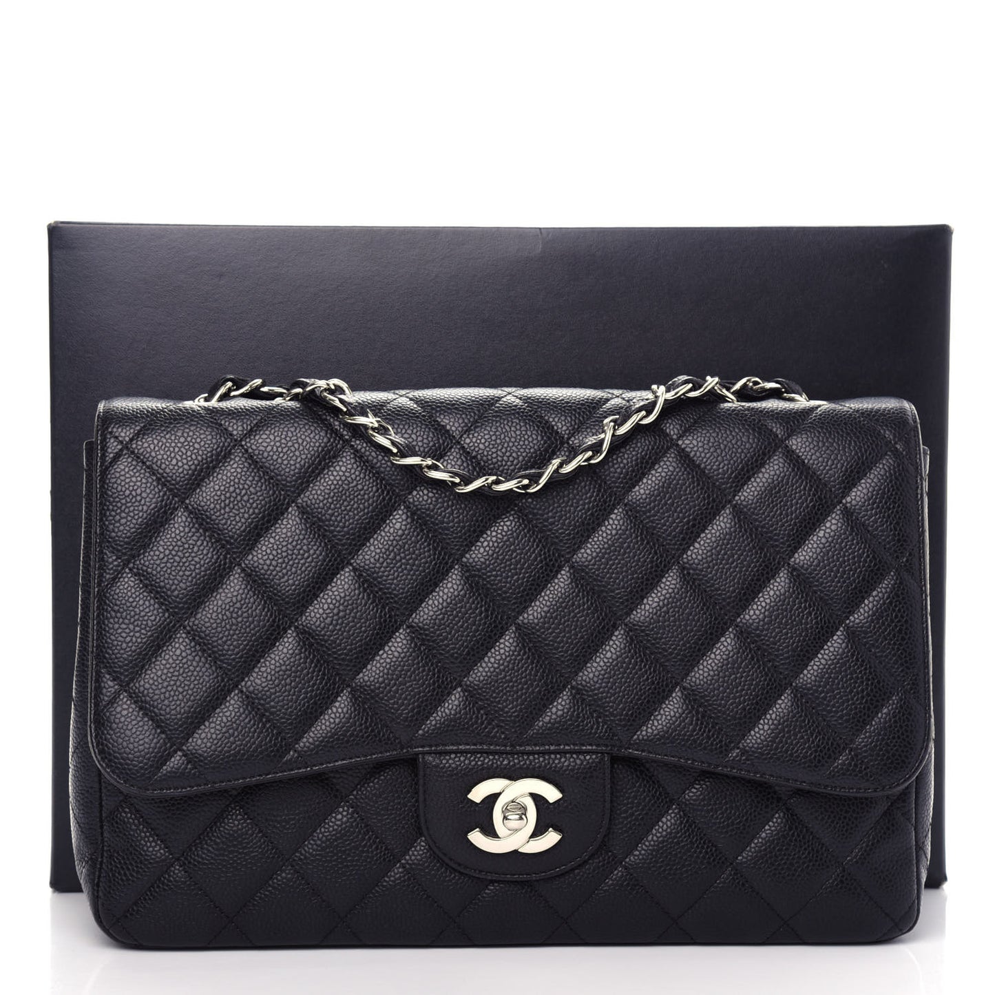 Caviar Quilted Jumbo Single Flap Black