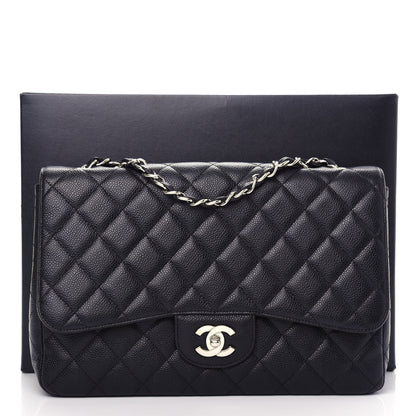 Chanel Caviar Quilted Jumbo Single Flap Black 12 of 12