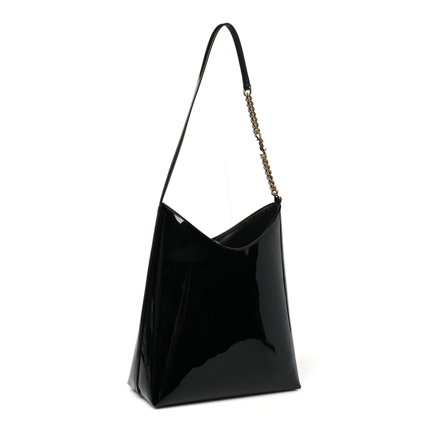 Patent Calfskin Rendez-Vous Hobo Black