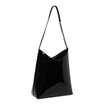 Saint Laurent Patent Calfskin Rendez-Vous Hobo Black 4 of 7