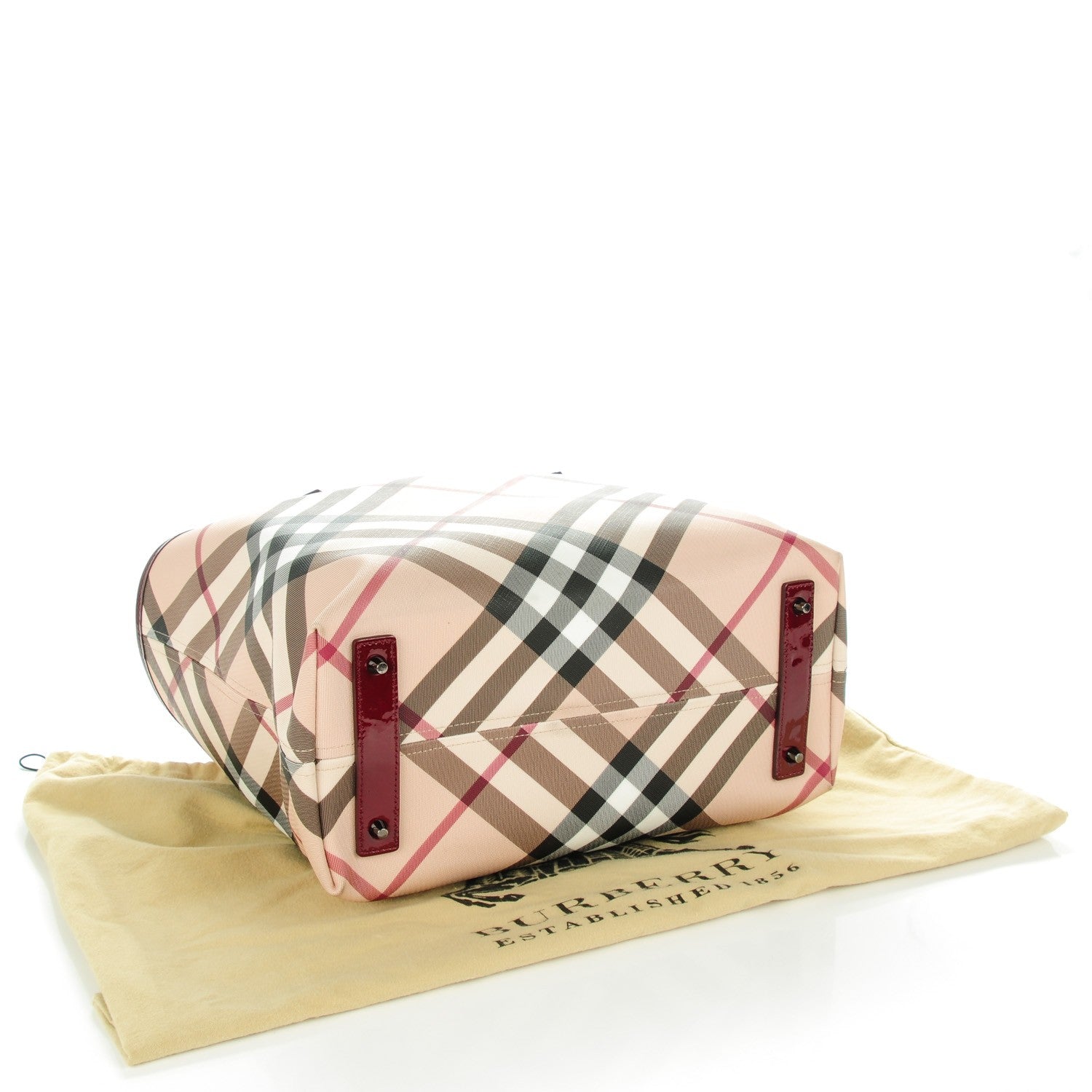 Burberry Nova Check Medium Shopper Tote Red 4 of 8