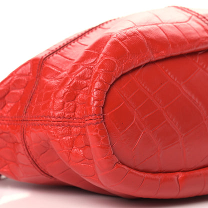 Givenchy Calfskin Crocodile Embossed Micro Nightingale Red 8 of 13