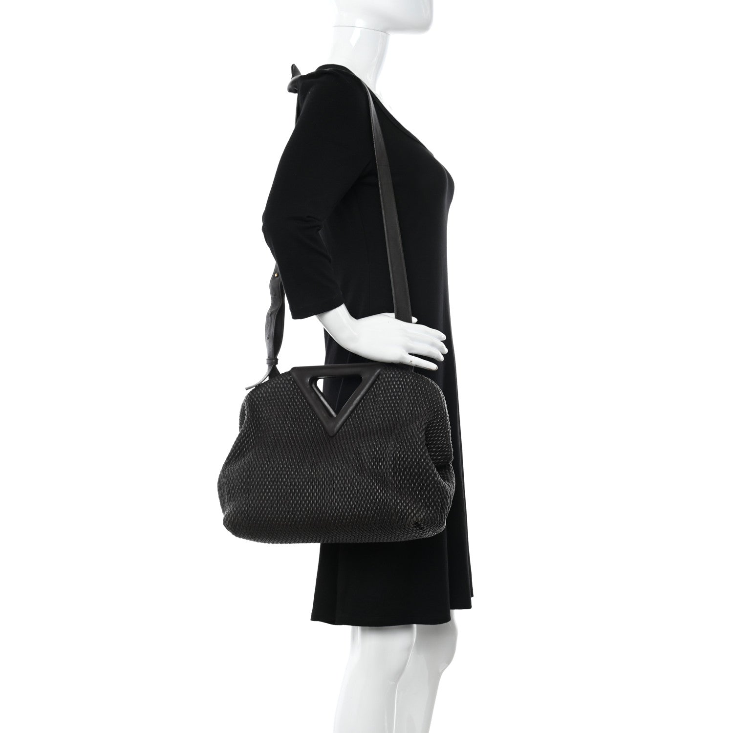 Bottega Veneta Lambskin Knit Medium The Point Triangle Bag Fondant 2 of 11