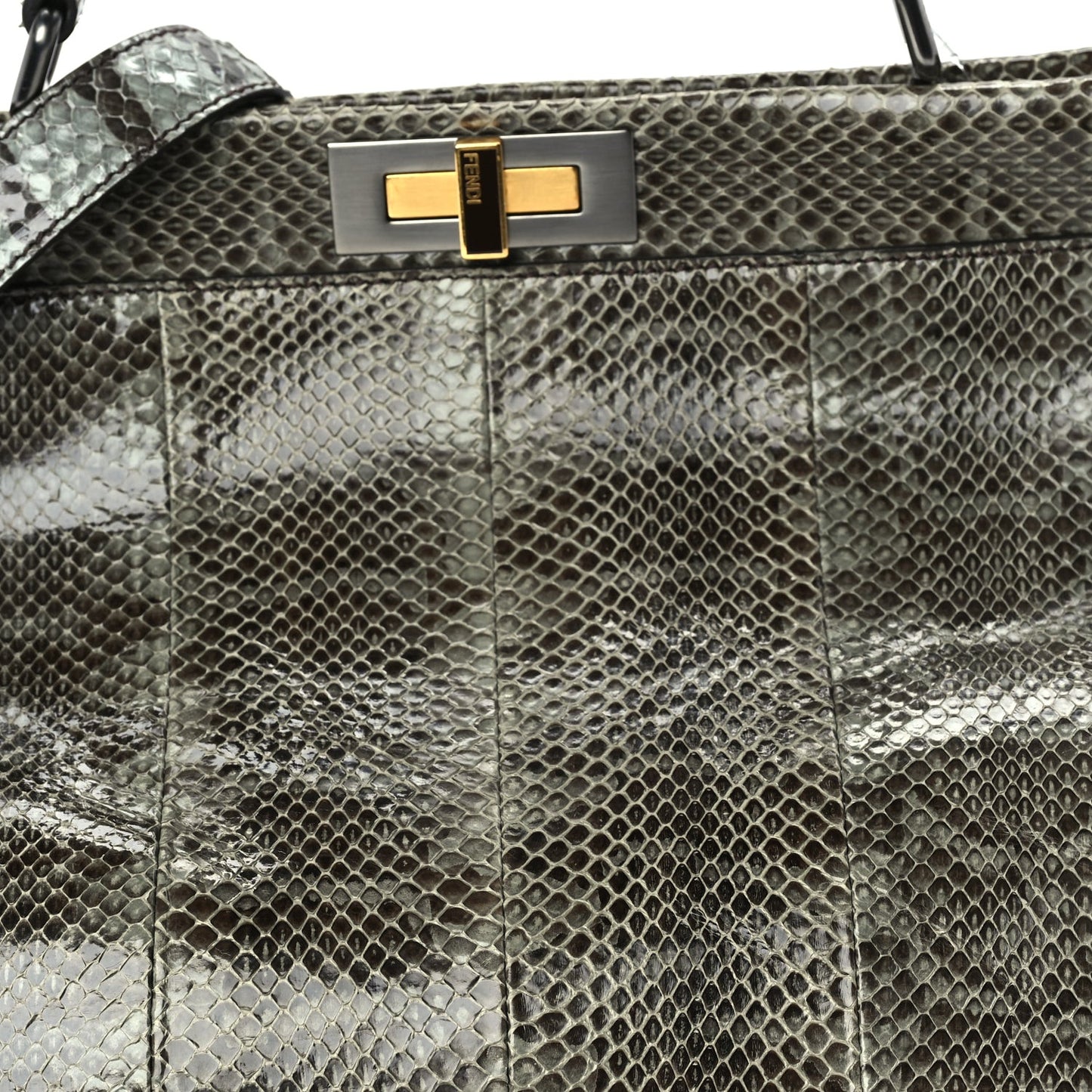 Snakeskin Large Peekaboo Iconic Satchel Green