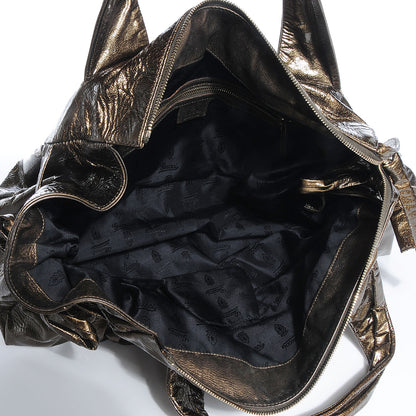 Gucci Patent Leather Medium Hysteria Top Handle Bag Gold 5 of 9