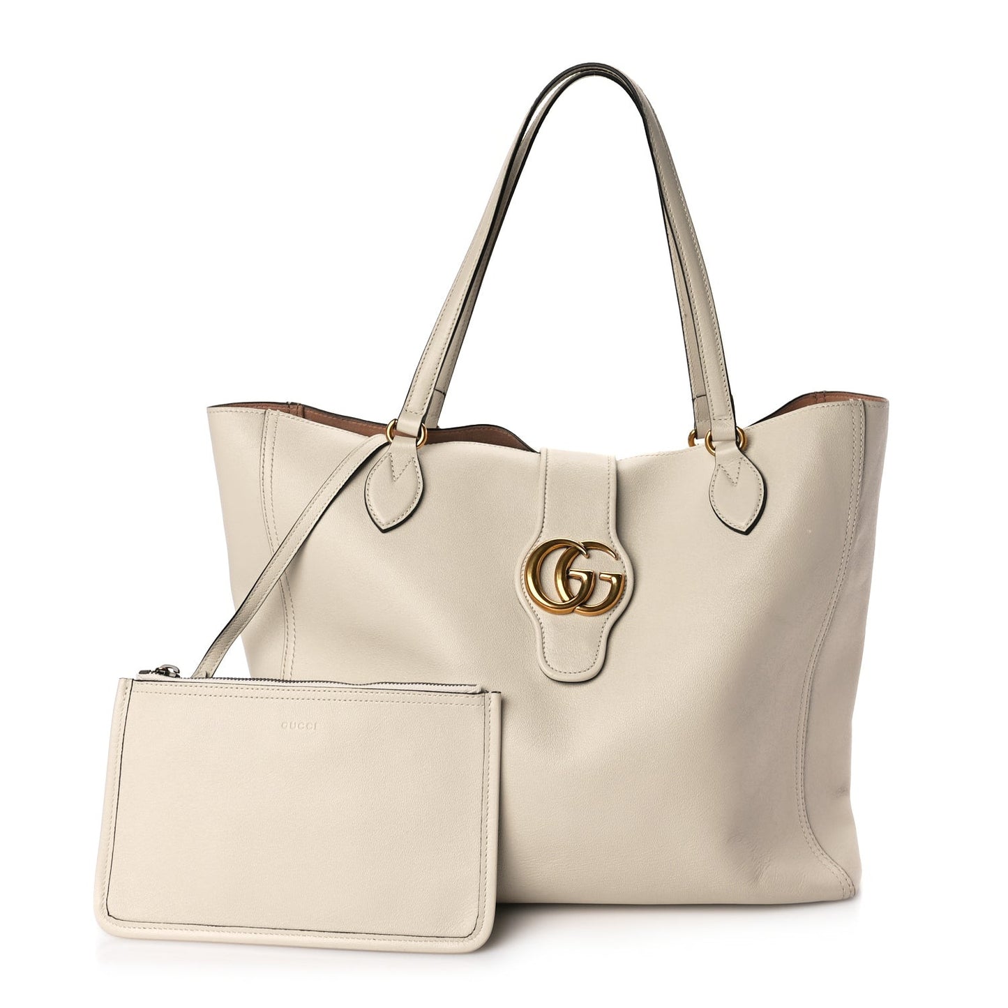 New Sakai Calfskin Lux Medium Dahlia Tote  Mystic White