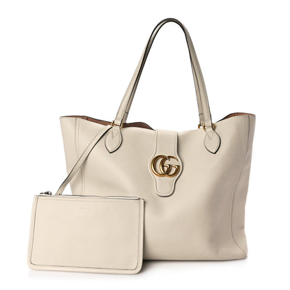 Gucci New Sakai Calfskin Lux Medium Dahlia Tote  Mystic White 2 of 10