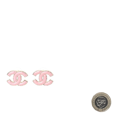 Chanel Metal Enamel CC Earring Pink Gold 2 of 4