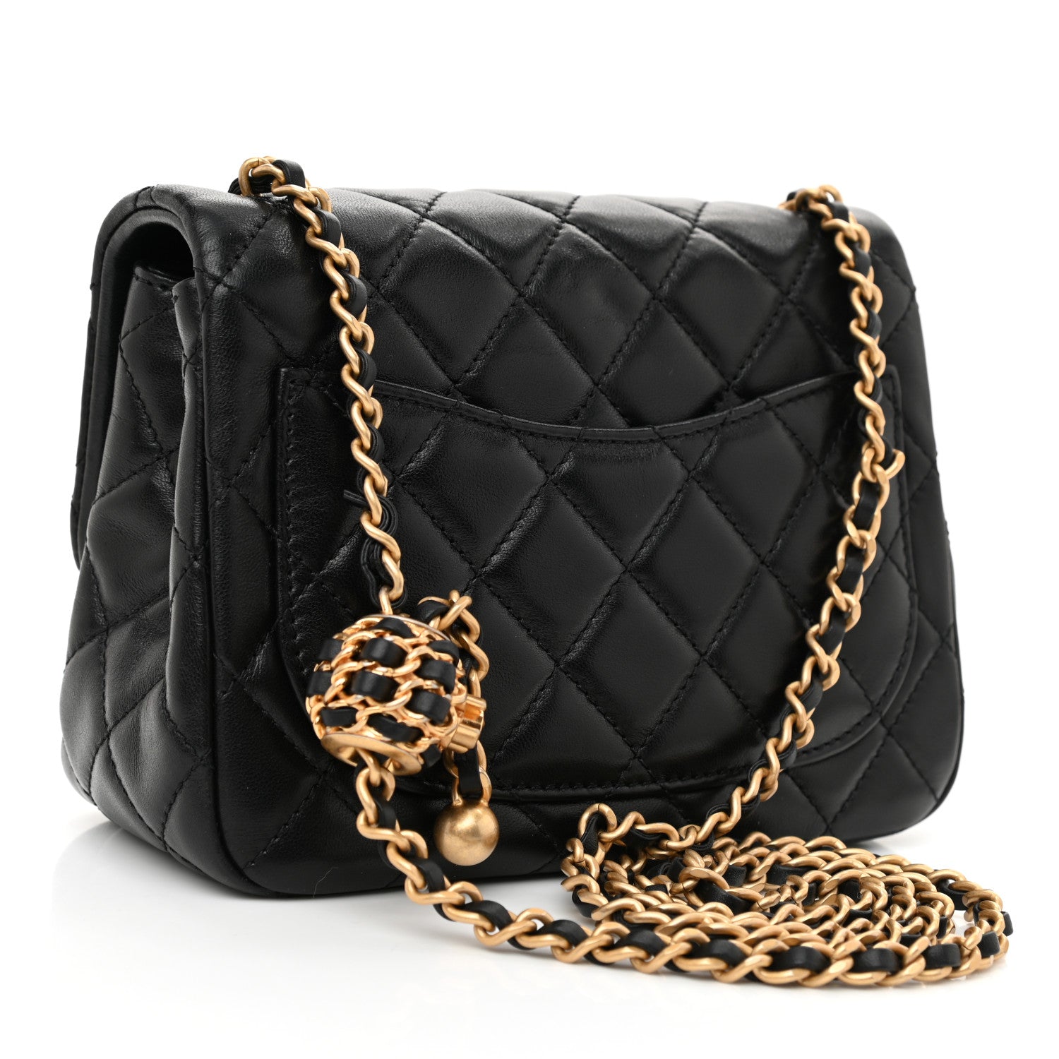 Chanel Lambskin Quilted Mini Pearl Crush Flap Black 3 of 10