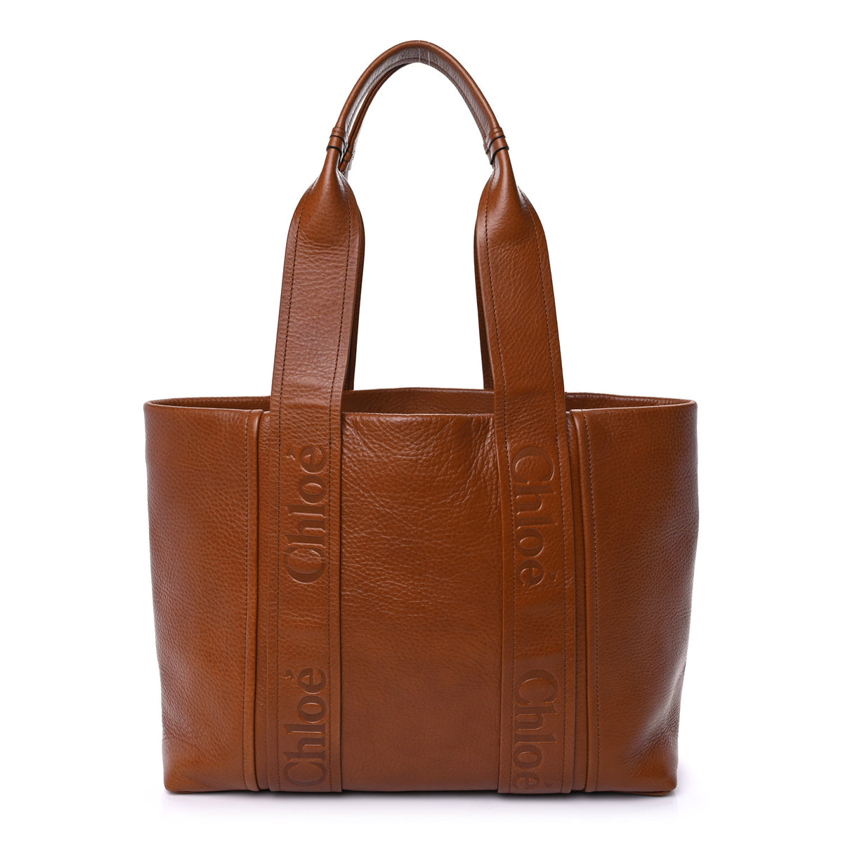 Calfskin Medium Woody Tote Clay Brown