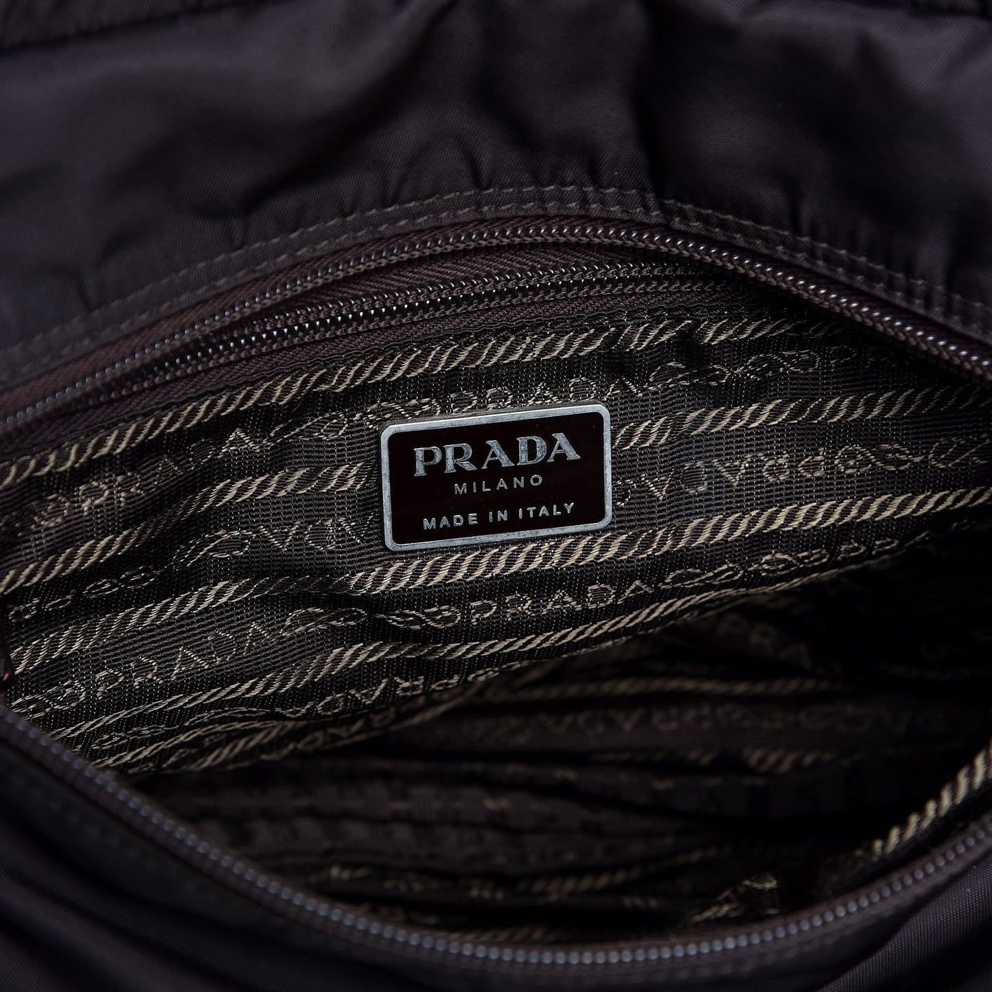 Tessuto Nylon Messenger Bag Brown