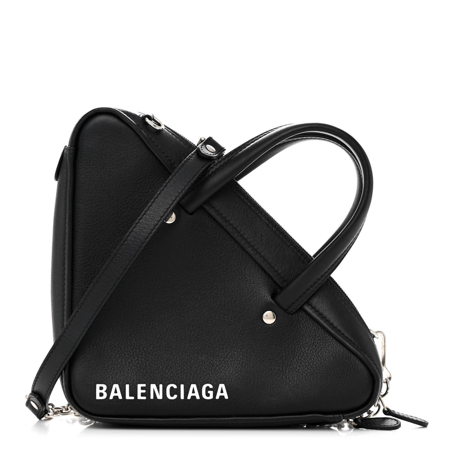 Calfskin XS Triangle Chain Duffle Black