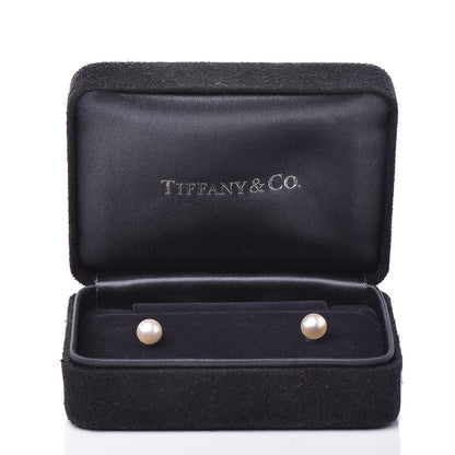 Tiffany 18K White Gold Akoya Pearl 6mm Earrings 5 of 5