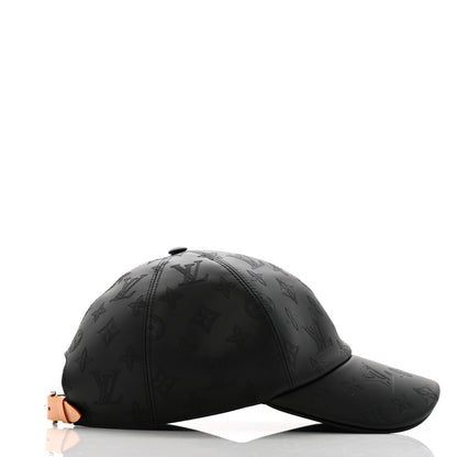Louis Vuitton Calfskin Monogram Shadow Baseball Cap 58 Black 5 of 10