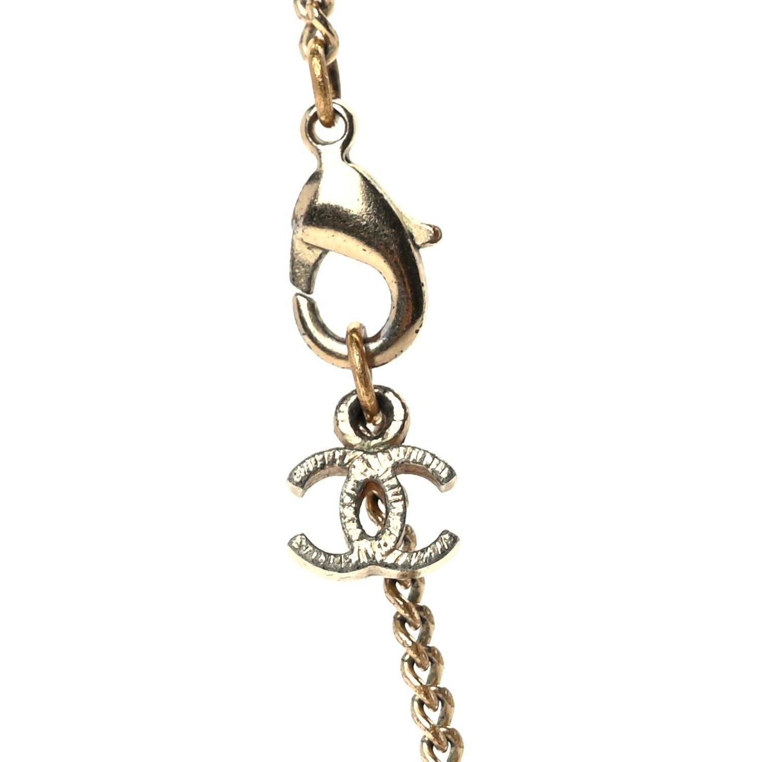 Chanel Tweed Effect CC Necklace Gold 3 of 5