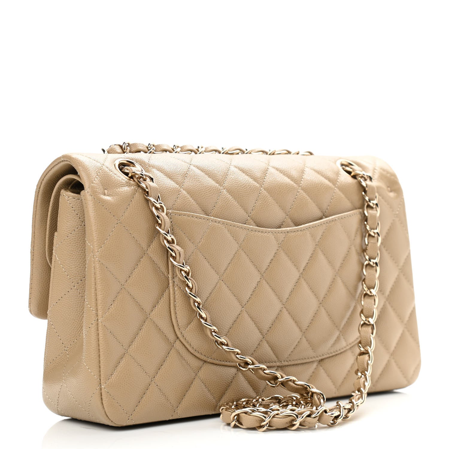 Chanel Caviar Quilted Medium Double Flap Dark Beige 3 of 12