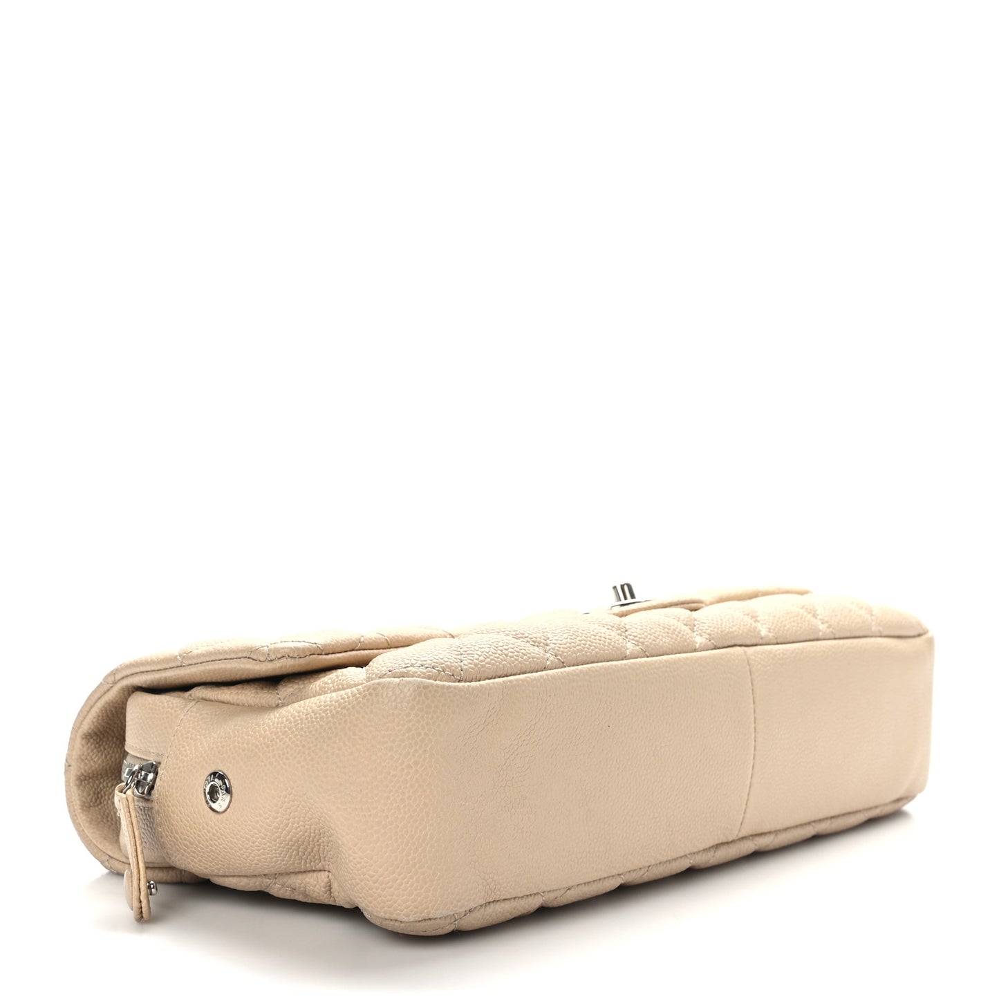 Caviar Quilted Jumbo Easy Flap Beige