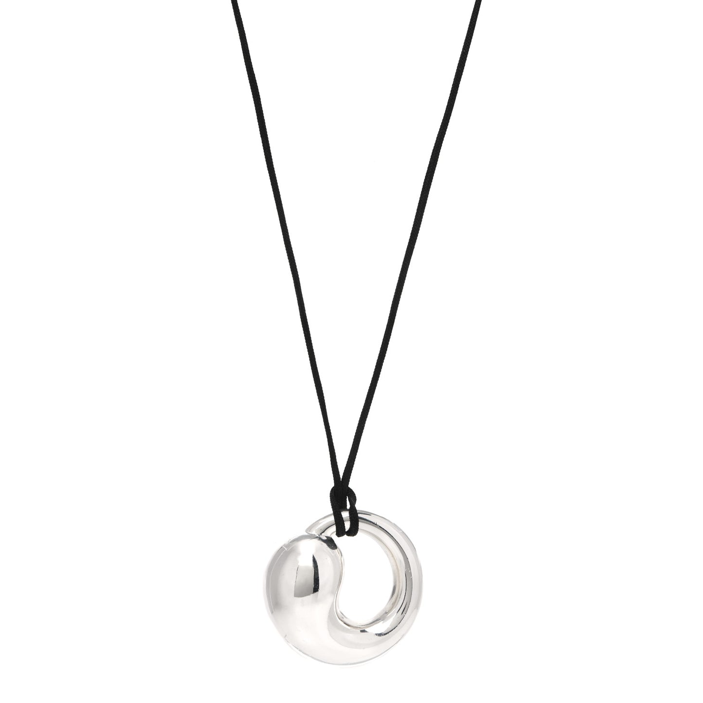 Sterling Silver Large Elsa Peretti Eternal Circle Cord Necklace