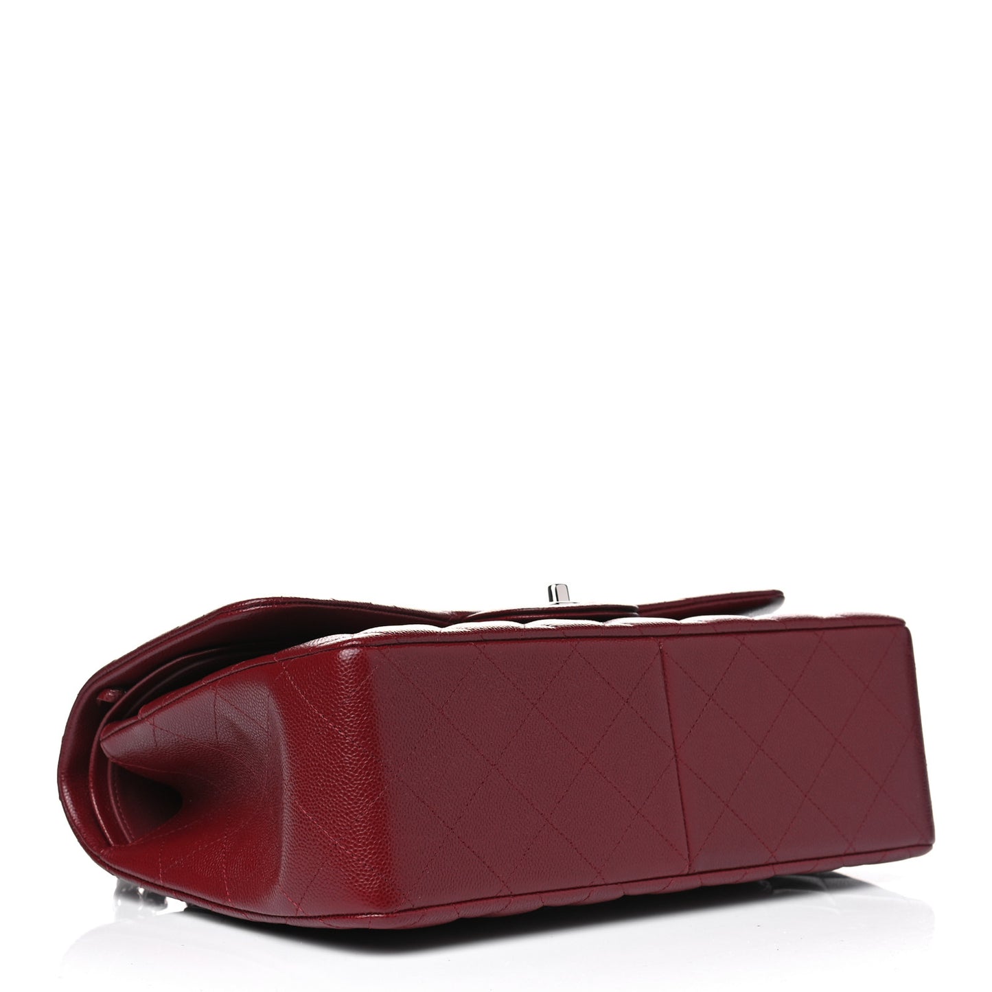 Caviar Quilted Jumbo Double Flap Burgundy