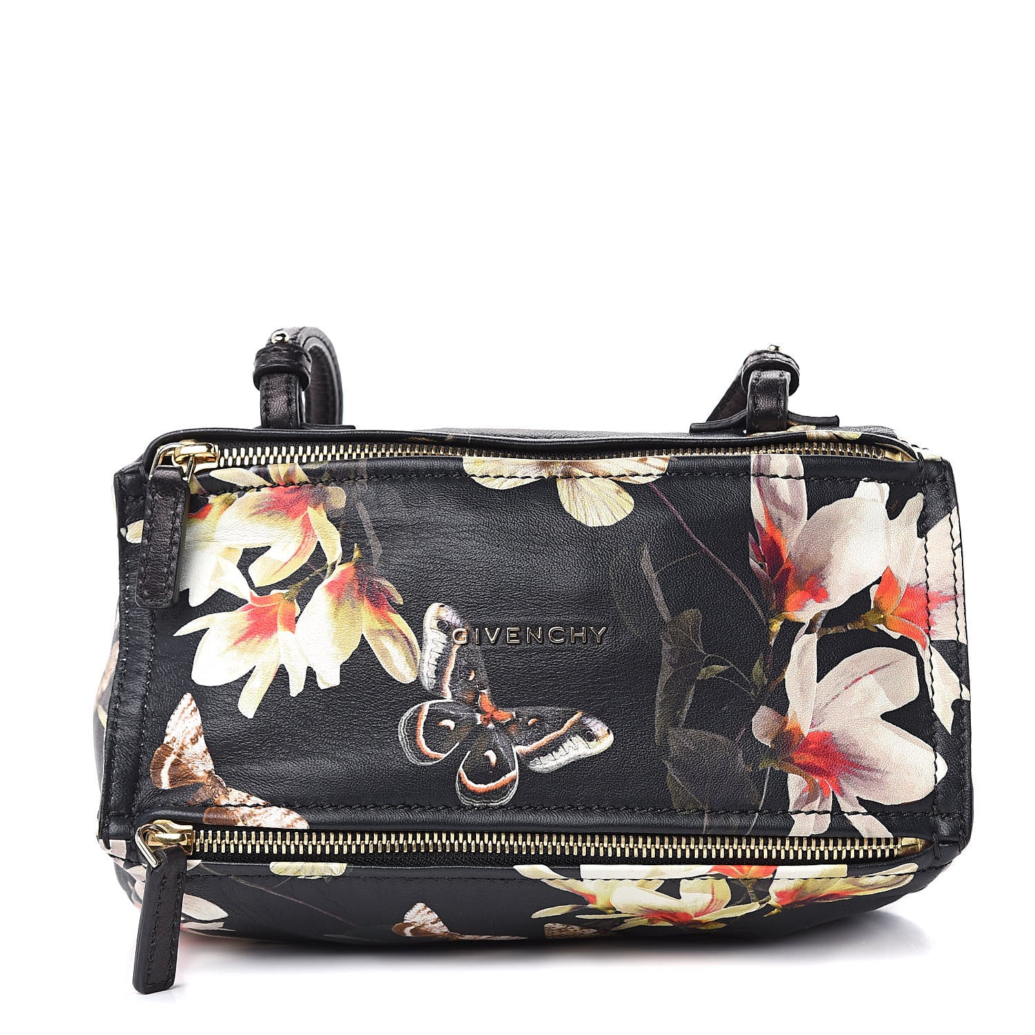 Givenchy Lambskin Magnolia and Moth Print Mini Pandora Black 1 of 9