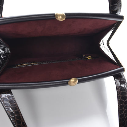Louis Vuitton Monogram Vienna Alligator Sac Fermoir GM Aubergine 5 of 7