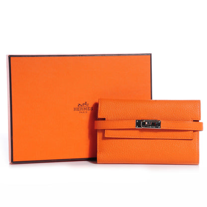 Hermes Chevre Mysore Medium Kelly Wallet Orange 9 of 9