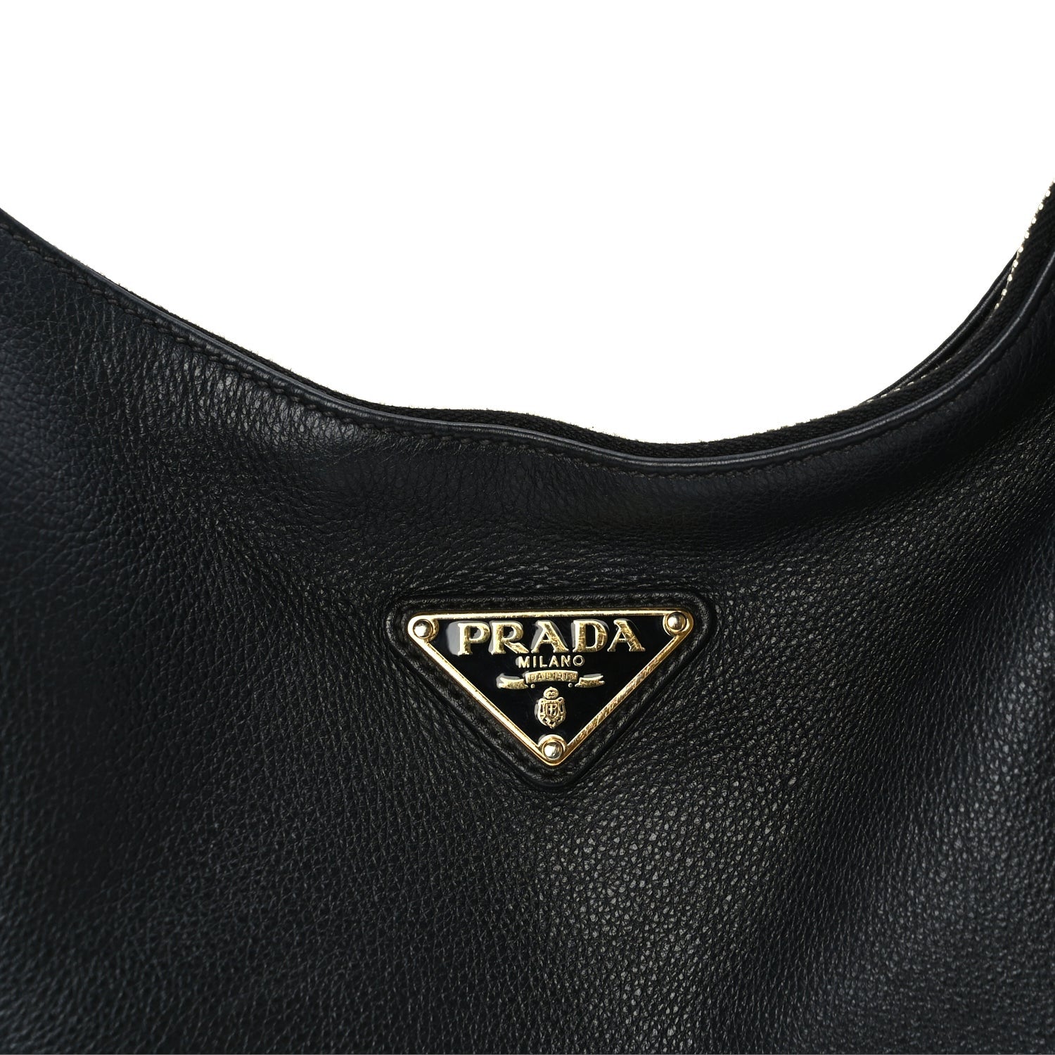Prada Soft Calfskin Arque Shoulder Bag  Black 6 of 8