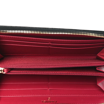 Chanel Lambskin Quilted 19 Long Zipped Around Wallet Black 5 of 10