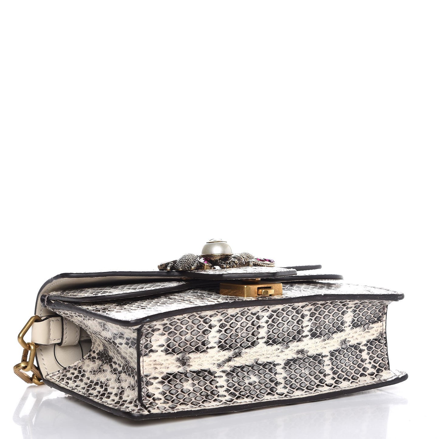 Python Mini Bee Broadway Shoulder Bag Roccia Fuxia