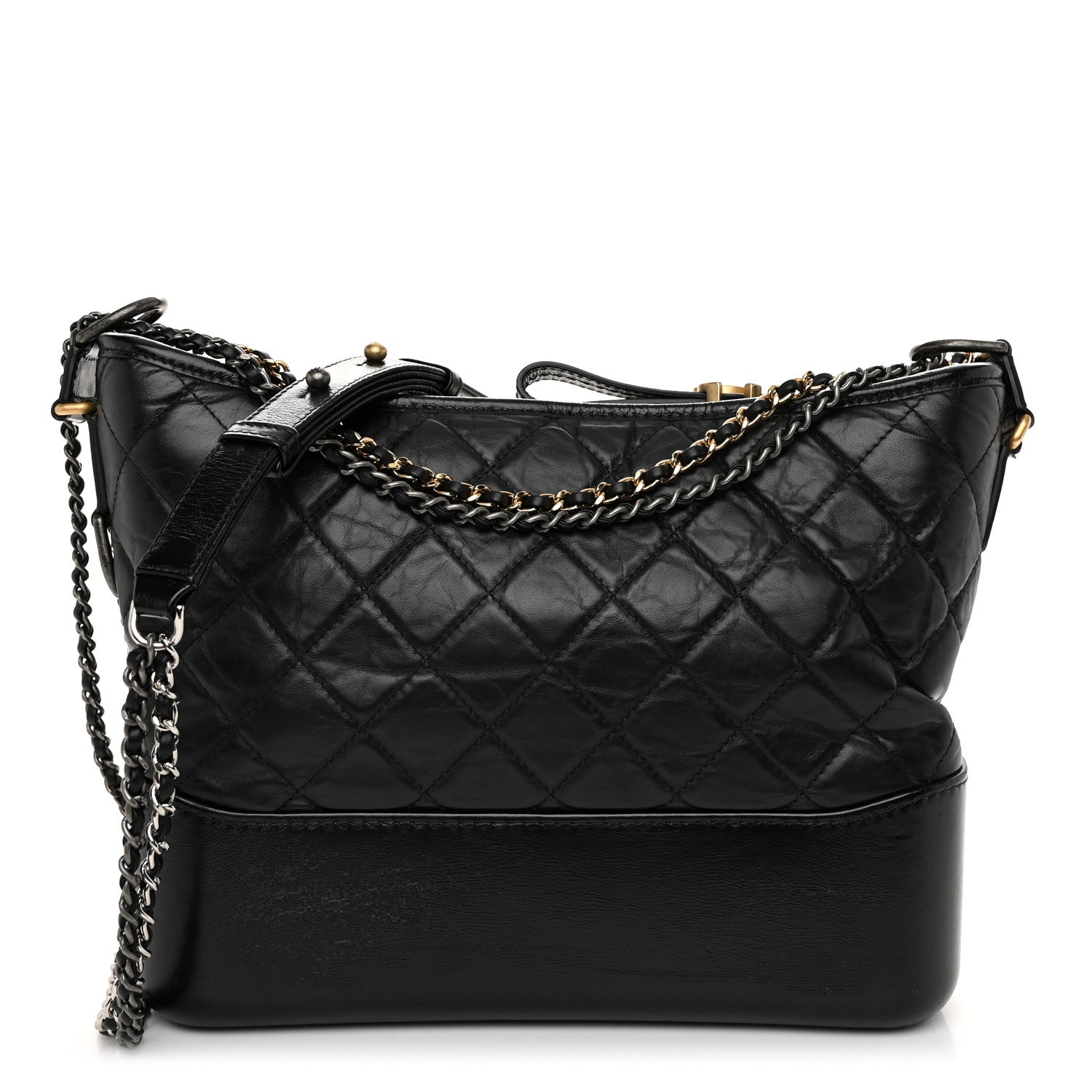 Chanel Aged Calfskin Quilted Medium Gabrielle Hobo Black 1 of 10