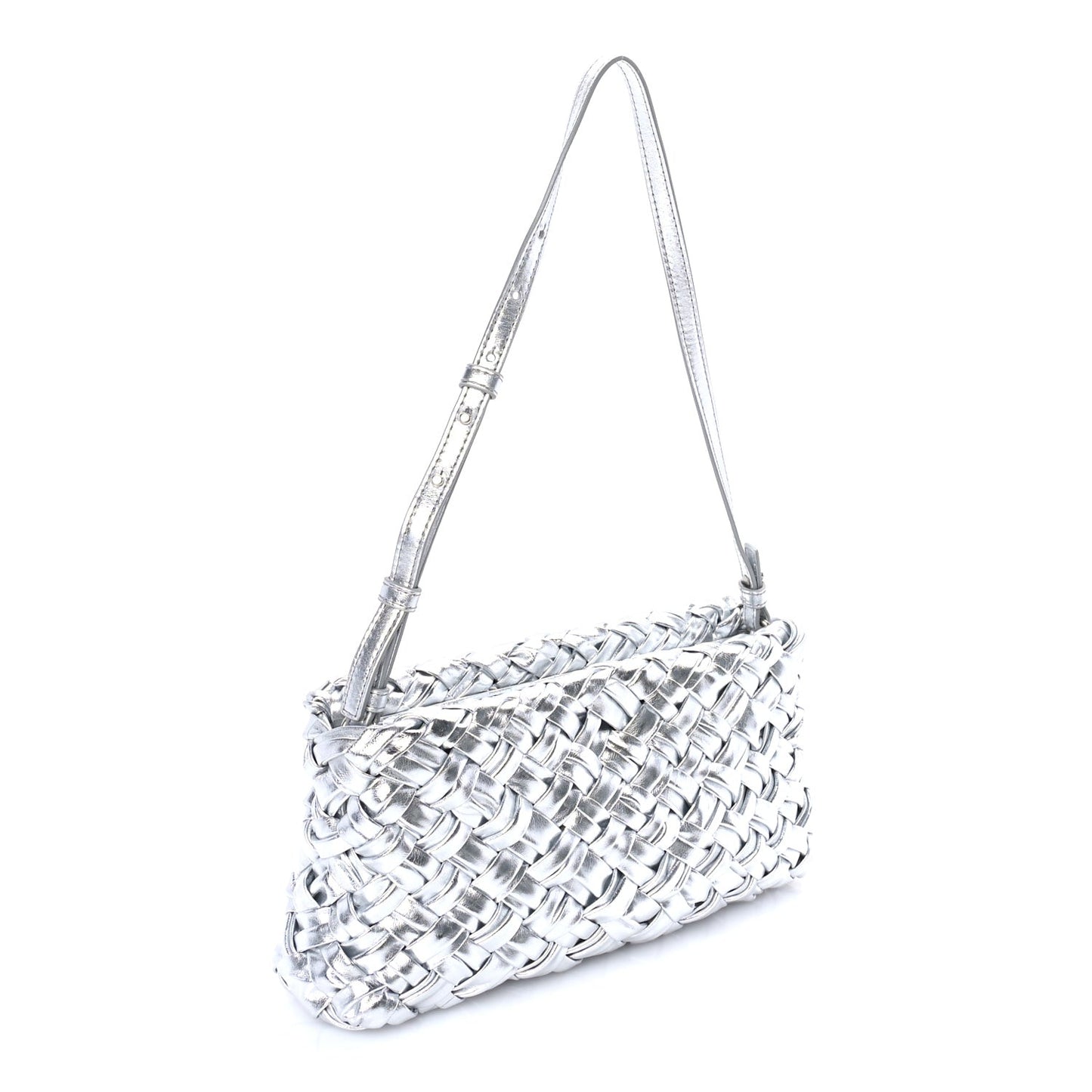 Calfskin Intrecciato Kalimero Cha-Cha Clutch  Silver