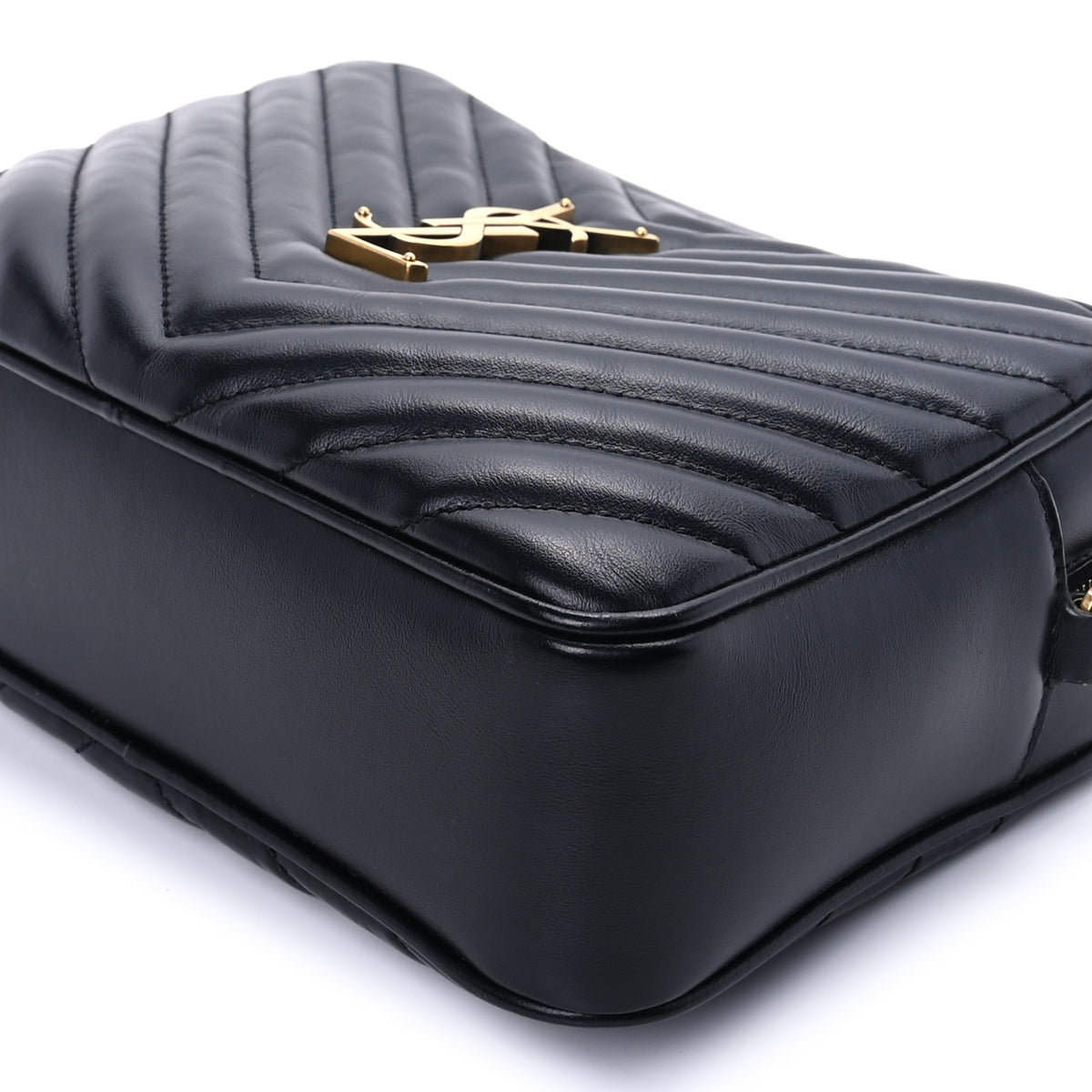 Saint Laurent Calfskin Matelasse Monogram Lou Camera Bag  Black 7 of 8