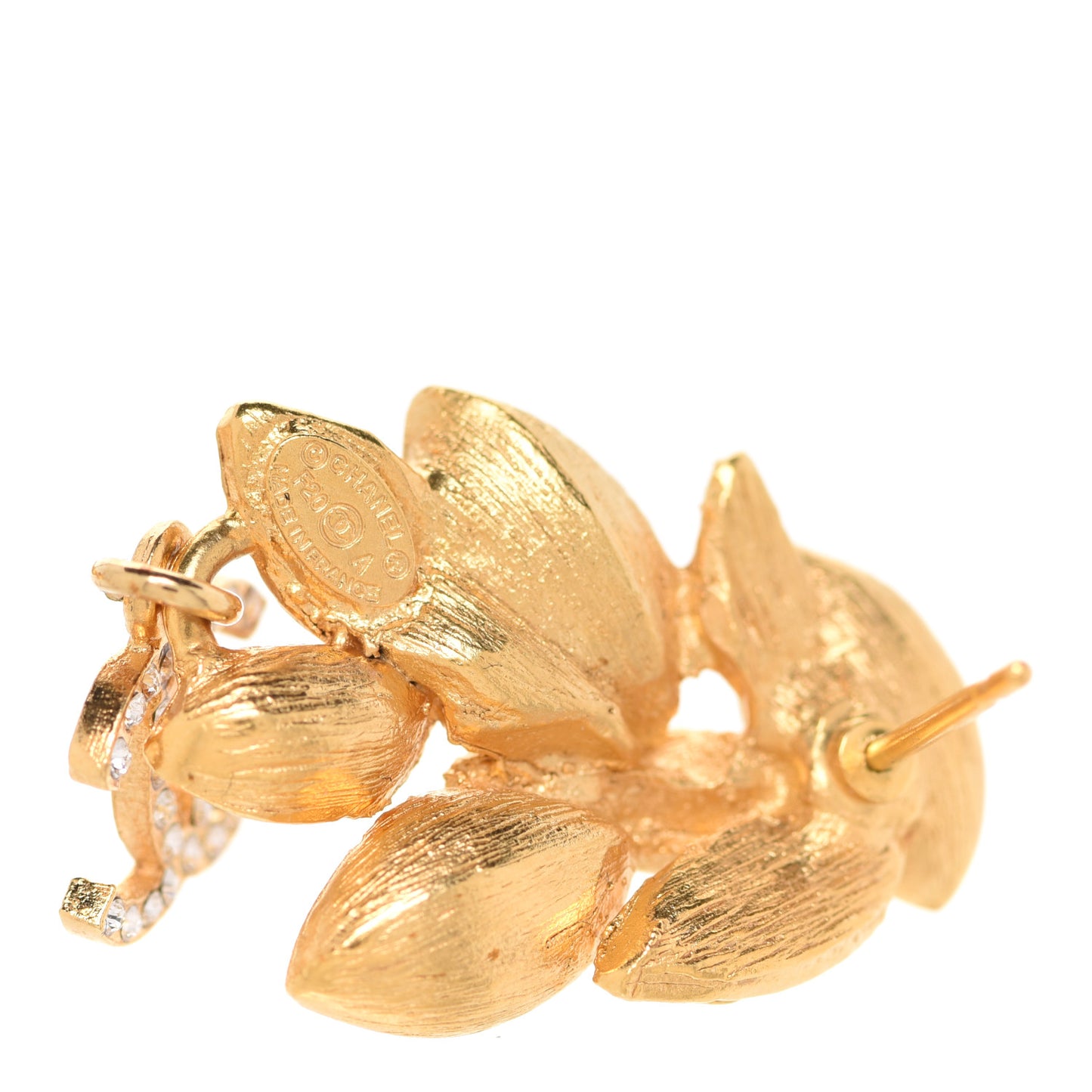 Crystal Sparkling Wheat CC Drop Earrings Gold