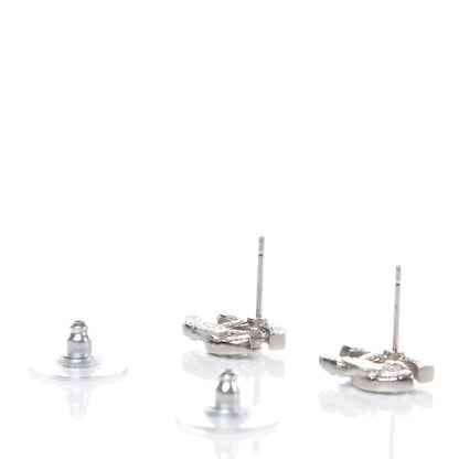 Chanel Crystal Mini Timeless CC Earrings Silver 3 of 10