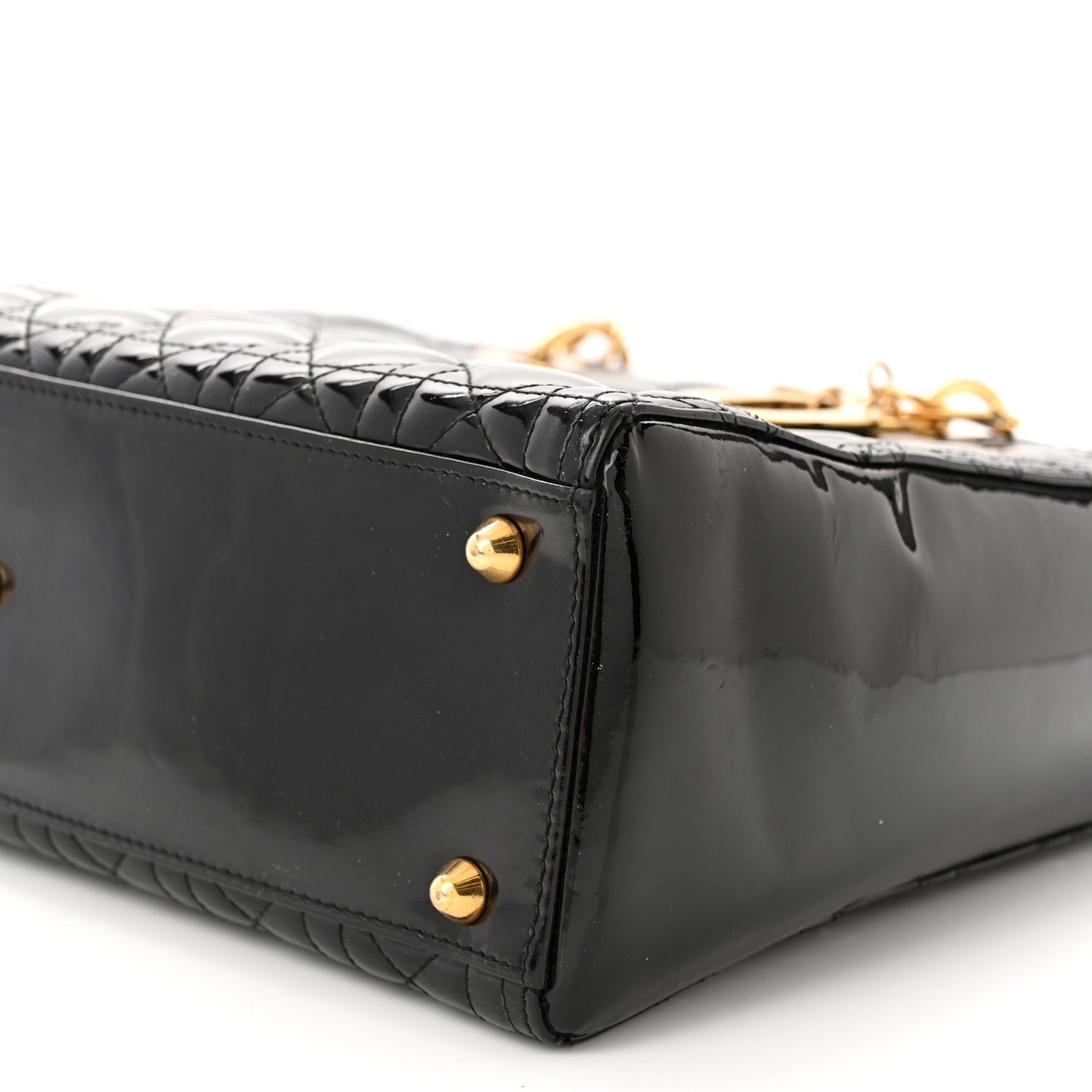 Patent Cannage Large Lady Dior Black